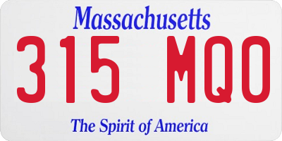 MA license plate 315MQ0
