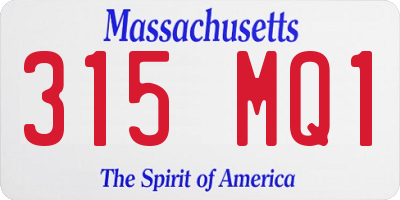 MA license plate 315MQ1