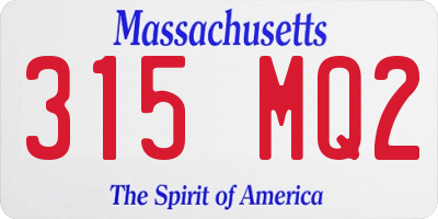 MA license plate 315MQ2