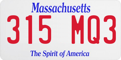 MA license plate 315MQ3