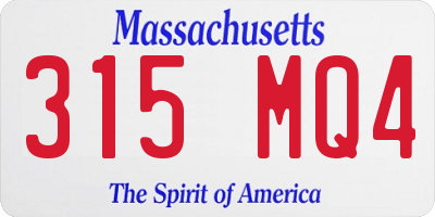 MA license plate 315MQ4