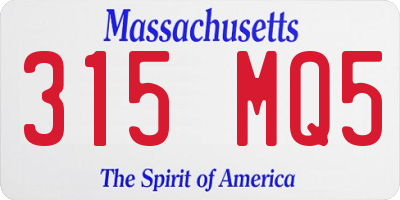 MA license plate 315MQ5