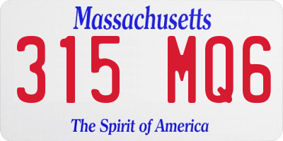 MA license plate 315MQ6