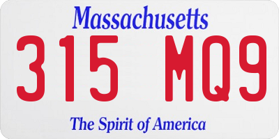 MA license plate 315MQ9