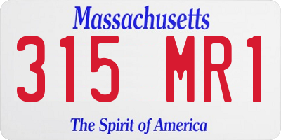 MA license plate 315MR1