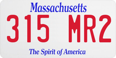 MA license plate 315MR2