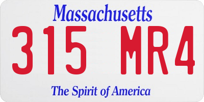 MA license plate 315MR4