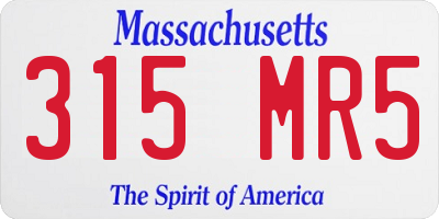 MA license plate 315MR5