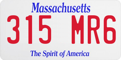 MA license plate 315MR6