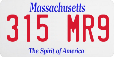 MA license plate 315MR9