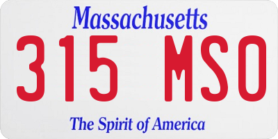 MA license plate 315MS0