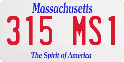 MA license plate 315MS1