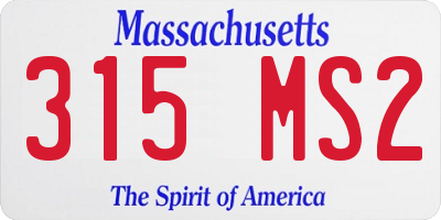 MA license plate 315MS2