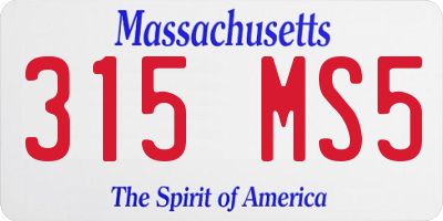 MA license plate 315MS5
