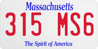 MA license plate 315MS6