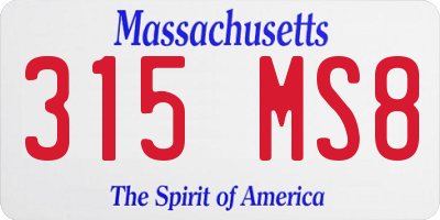 MA license plate 315MS8