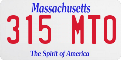MA license plate 315MT0