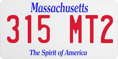 MA license plate 315MT2