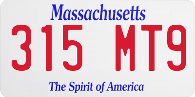 MA license plate 315MT9