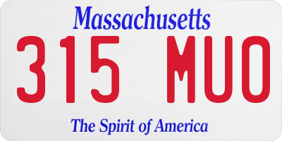 MA license plate 315MU0