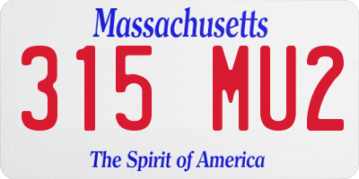 MA license plate 315MU2