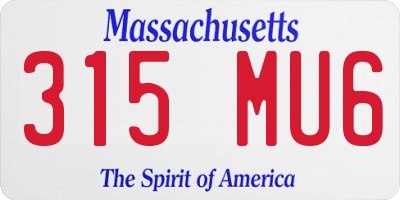 MA license plate 315MU6
