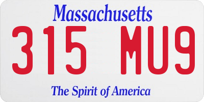 MA license plate 315MU9