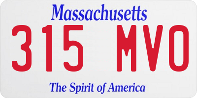 MA license plate 315MV0