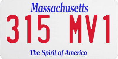 MA license plate 315MV1