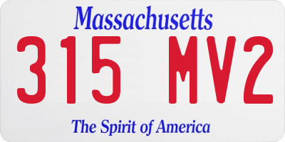 MA license plate 315MV2