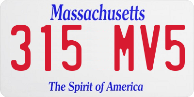MA license plate 315MV5