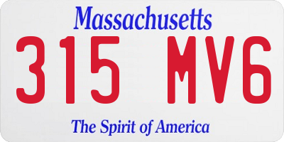 MA license plate 315MV6