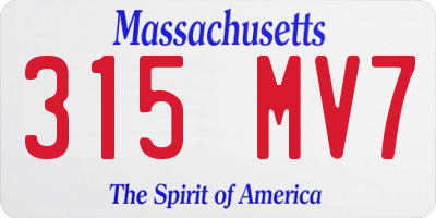MA license plate 315MV7