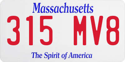 MA license plate 315MV8
