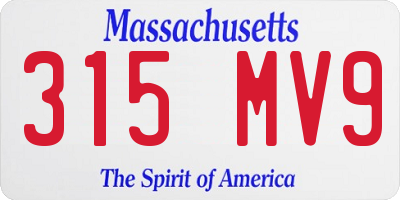 MA license plate 315MV9