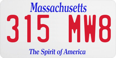 MA license plate 315MW8