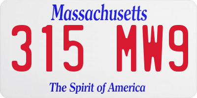 MA license plate 315MW9