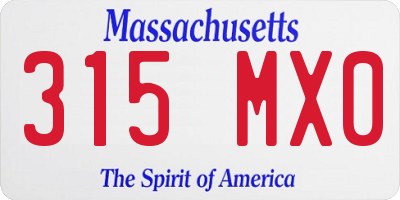 MA license plate 315MX0