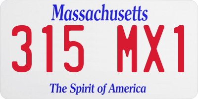 MA license plate 315MX1