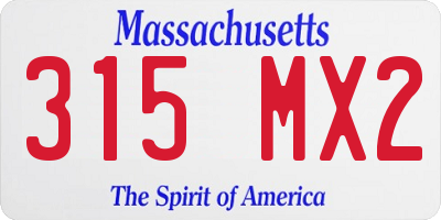 MA license plate 315MX2