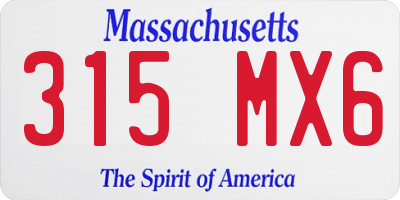 MA license plate 315MX6