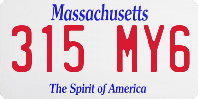 MA license plate 315MY6
