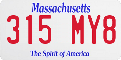 MA license plate 315MY8