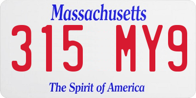 MA license plate 315MY9