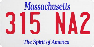 MA license plate 315NA2