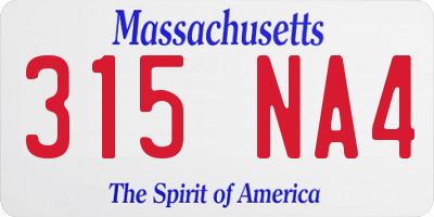 MA license plate 315NA4