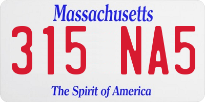 MA license plate 315NA5