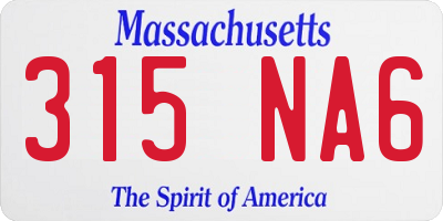 MA license plate 315NA6