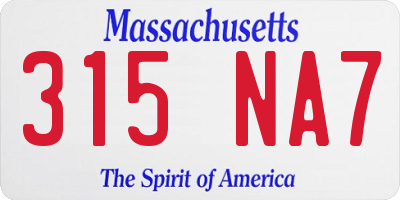 MA license plate 315NA7