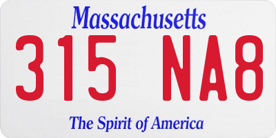 MA license plate 315NA8